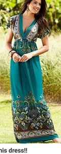 Venus teal maxi dress